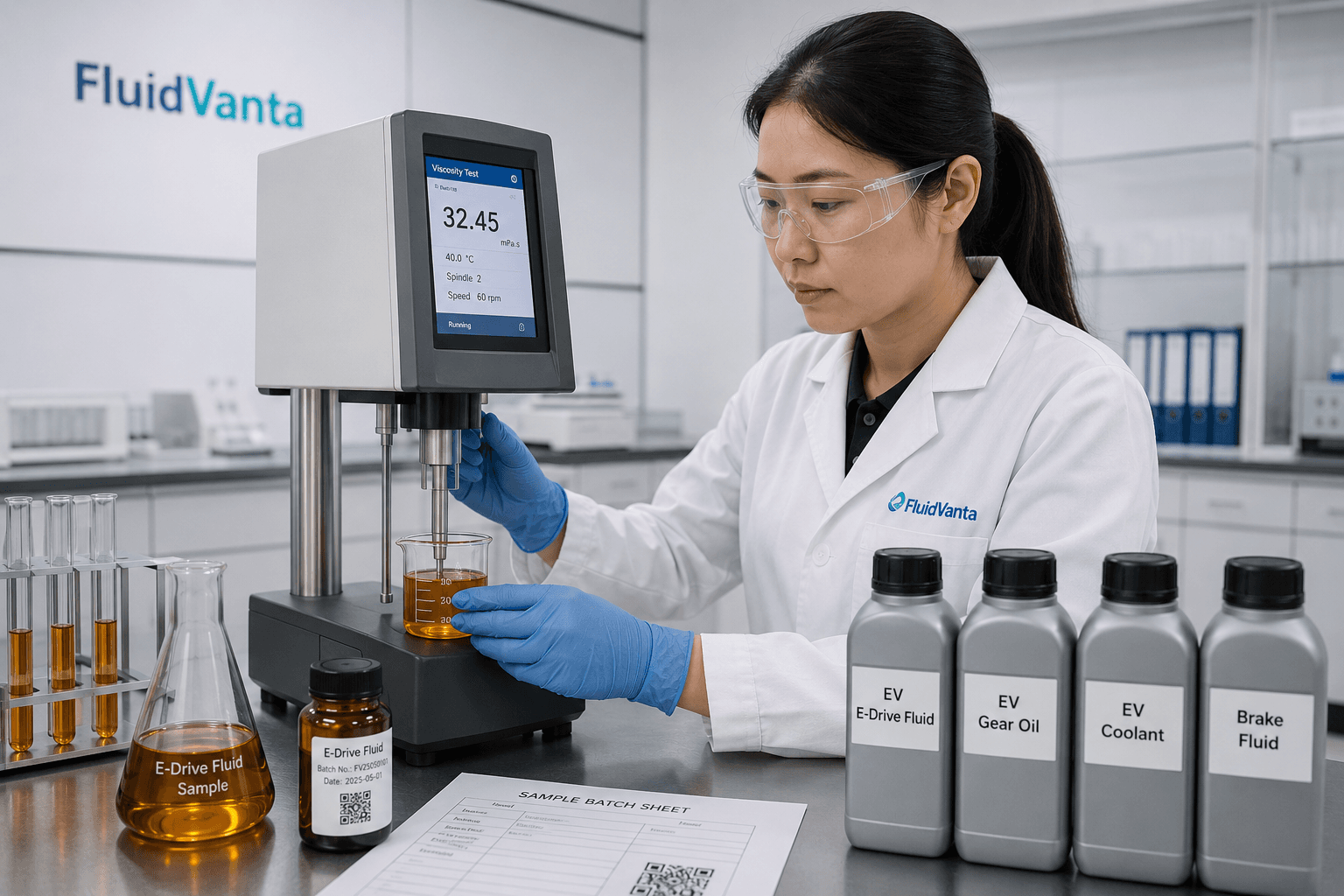 EV fluid batch inspection and laboratory quality testing